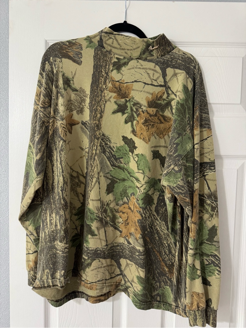 Vintage Camo Mockneck Long-Sleeve Tee